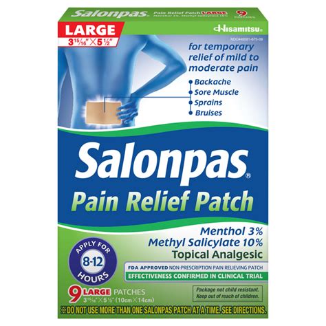 Save on Salonpas Pain Relief Patch Large Order Online Delivery | Giant