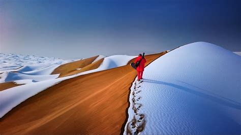 Wallpaper : snow, winter, photography, blue, desert, wind, mountain, wave, screenshot, natural ...