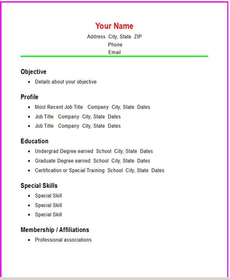 Free Simple Resume Builder