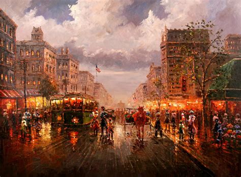 Hot Sell Middle Age European City Street Night Scenery Oil Painting on ...