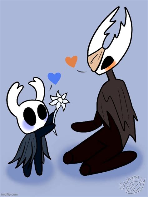 Ghost gives Hollow a delicate flower! (Hollow Knight Fanart) - Imgflip