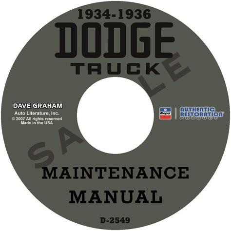 1934, 1935, 1936 DODGE TRUCK REPAIR MANUAL