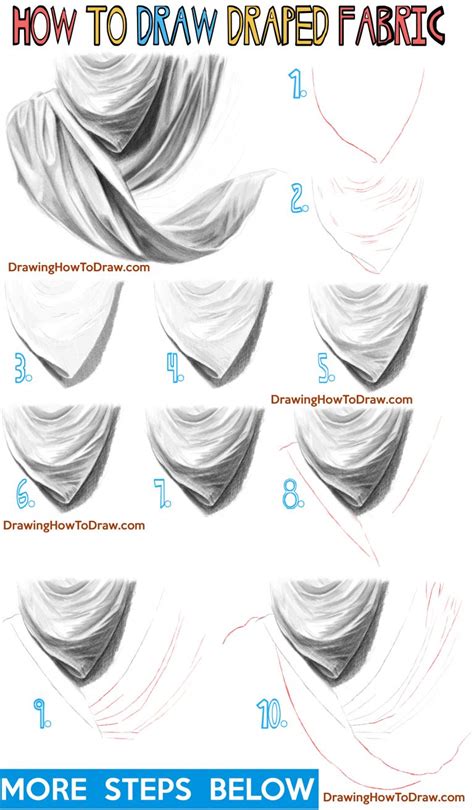 How to Draw Draped Fabric with Creased Folds, Wrinkles on Clothing Fabric and Drapery – How to ...