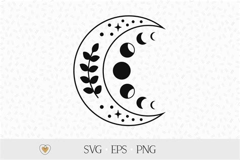 Moon svg, Crescent moon svg, Moon phase svg, Celestial svg By Pretty ...