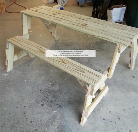 24-001 - Folding Bench and Picnic Table Combo (PDF) Woodworking Plan - WoodworkersWorkshop ...