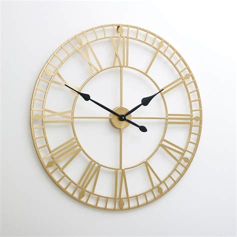 Large Gold Skeleton Wall Clock