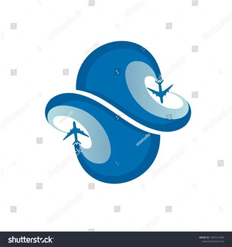 Circle Plane Flying Aviation Logo Stock Vector (Royalty Free) 1497514469