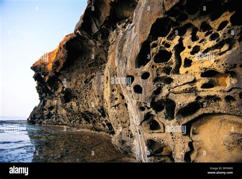 Beehive rocks ; Rock hive ; erosion by sea ; Harihareshwar beach ; Hareshwar ; Raigad ...