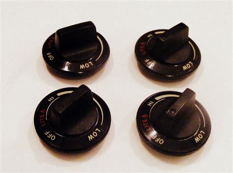 WB3K62 GE Gas Range Black Burner Knob Set Set of Four | Good Appliance