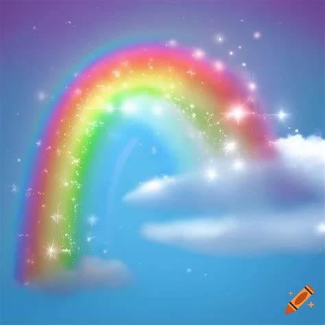 Cartoon rainbow in the sky on Craiyon