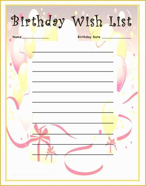 Birthday Wishes Template