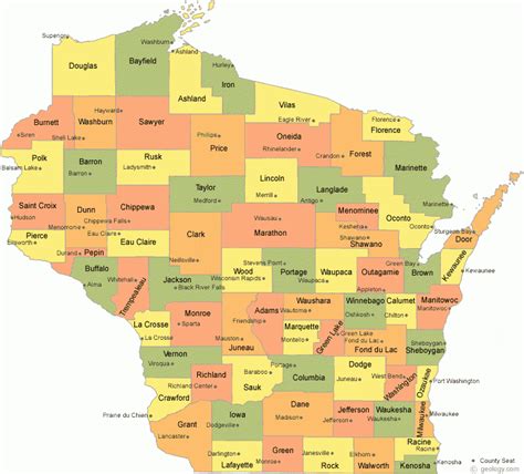 Wisconsin County Map - CountiesMap.com