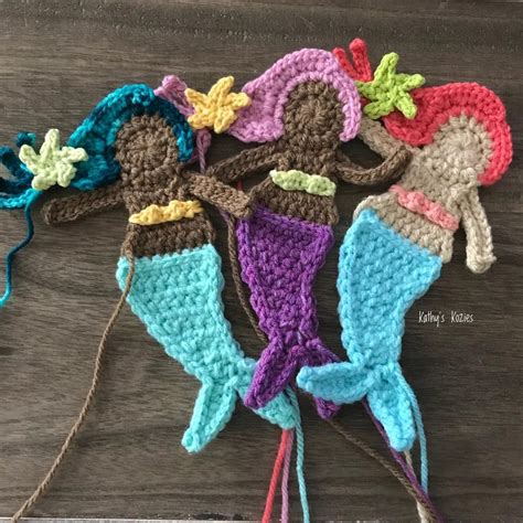 PDF PATTERN ONLY - Crochet Mermaid Applique | Crochet mermaid, Applique pattern, Crochet