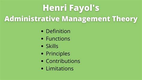 Henri Fayol's Administrative Management Theory - BokasTutor