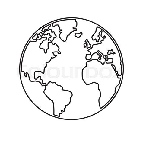 Simple Round World Map Outline