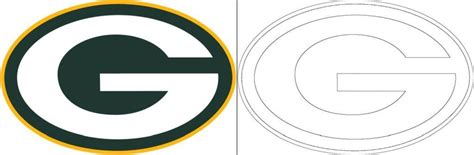 Green Bay Packers logo with a sample coloring page - Free coloring pages