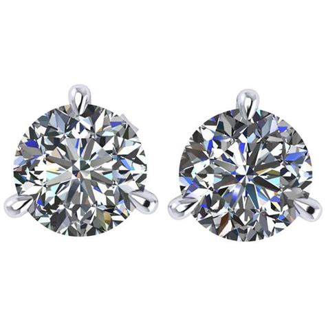 GIA Certified 2.01 Carat D Color VVS1 Clarity Platinum Martini Studs ...