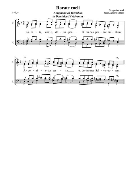 Rorate coeli - Anonymous (Gregorian chant) Sheet music | Musescore.com