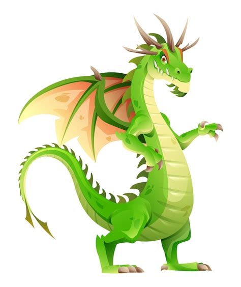 Premium Vector | Magic dragon cartoon character isolated on white ...