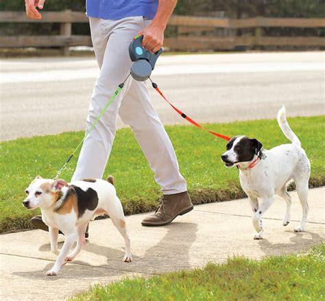 Dual Doggie Pet Leash: Double Retractable Dog Leash For Walking 2 Dogs ...