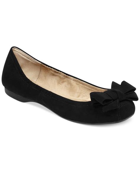 Jessica Simpson Milee Bow Flats in Black - Lyst