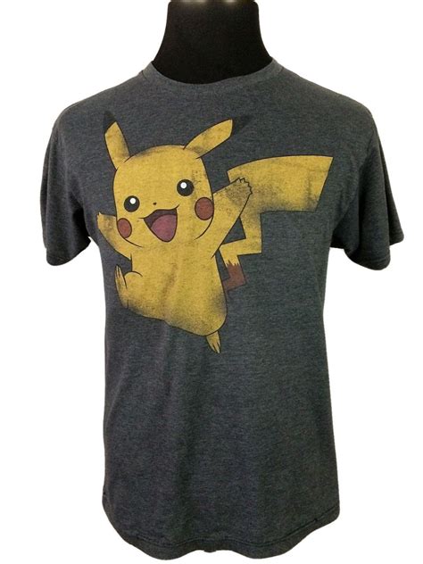 POKEMON Brand Mens Medium T-Shirt Short Sleeve Gray with Pikachu Character (With images ...