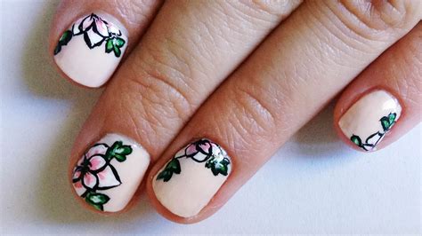 Orchid style: Nails | Tutorial One Stroke Flower manicure , Easy // Manicura vintage floral ...