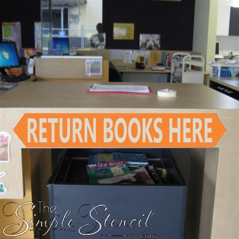 Return Books Here - Library or School Classroom Sign Decal | School library displays, Library ...