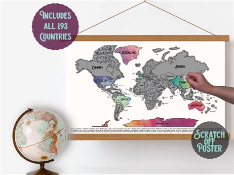 World Scratch off Map World Map Travel Map Scratch off - Etsy