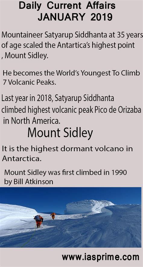 Mount Sidley was conquered by Indian Satyarup Siddhanta. It is ...