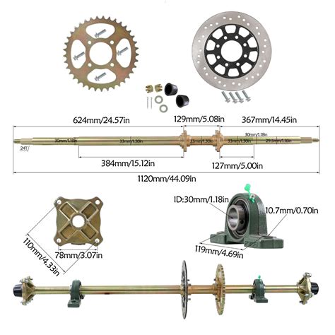 44" 1120mm Complete Go Kart Rear Live Axle Kit Sprocket ATV Quad Drift Trike DIY | eBay