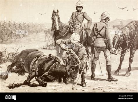 English cavalry watering their horses during the Mahdist War, Sudan in the 1880s Stock Photo - Alamy