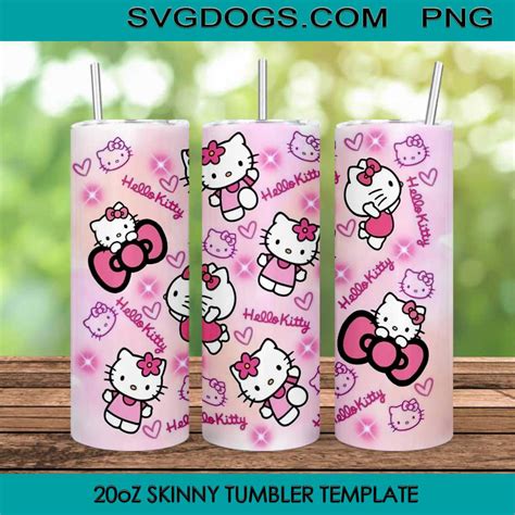 Hello Kitty Valentines 20oz Tumbler Wrap PNG File