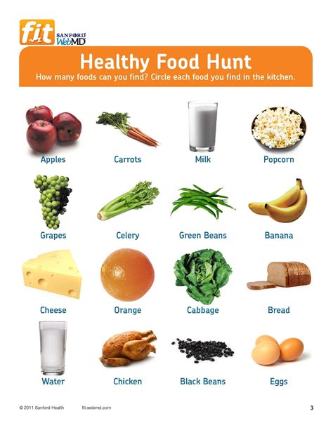 Free printable! Healthy Food Hunt for Grades 3-6 #healthychoiceactivities | Food, Healthy eating ...