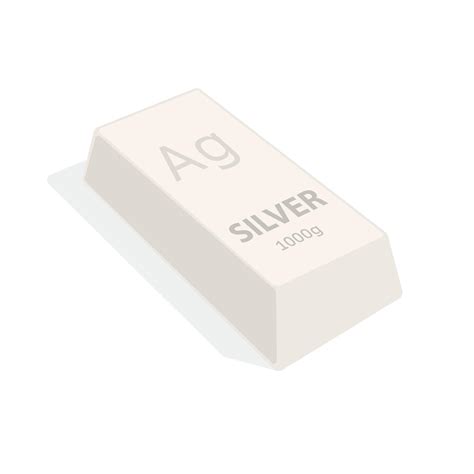 Ingot of silver. Vector. An illustration of a valuable metal weighing 1 kilogram. Silver ingot ...