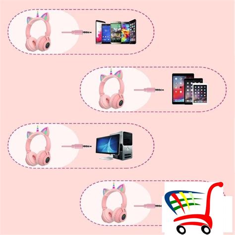 Bezicne blutut slusalice jednorog sa led svetlima - Bezicne blutut ...
