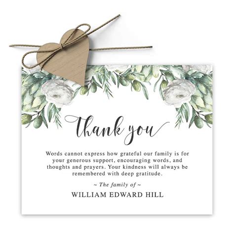 Printable Funeral Thank You Cards