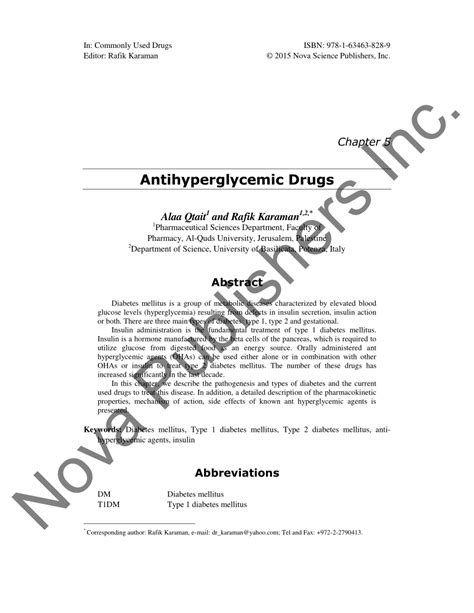 (PDF) ANTIHYPERGLYCEMIC DRUGS