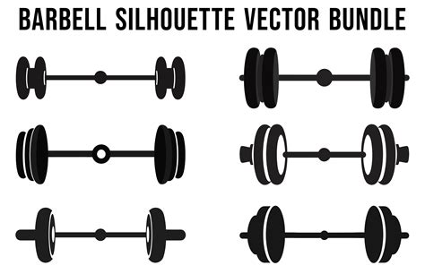 Barbell Silhouette Vector Clipart Set Graphic by Designs River ...