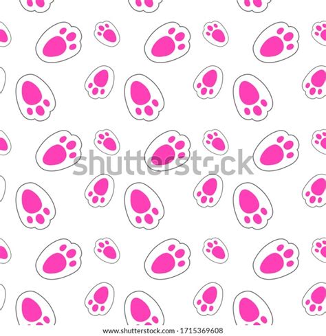 Footprints Rabbit Vector Seamless Pattern On Stock Vector (Royalty Free ...