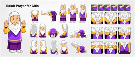 Premium Vector | How to Perform Salah for Girls and Women.