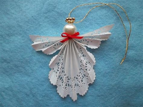 Paper Doily Angel Ornament | Christmas angels, Paper doily crafts, Christmas ornaments