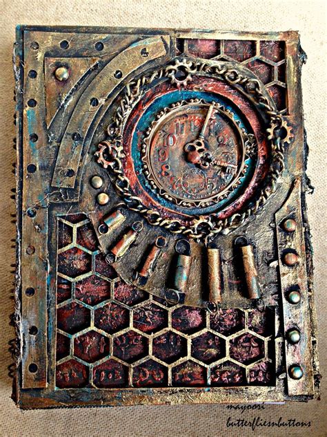 Butterflies N' Buttons: steampunk Altered Notebook Steampunk Book, Arte Steampunk, Steampunk ...