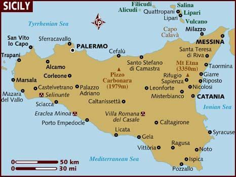 Italy - Sicily Map | Sicily travel, Taormina sicily, Sicily italy