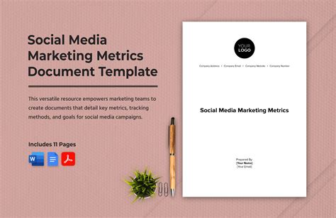 Social Media Marketing Metrics Document Template in Word, PDF, Google ...