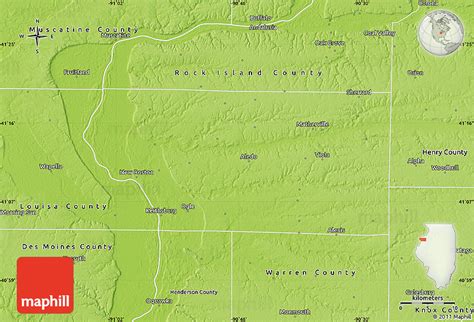 Physical Map of Mercer County