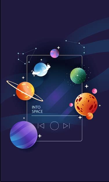 Premium Vector | Into space music playlist illustration