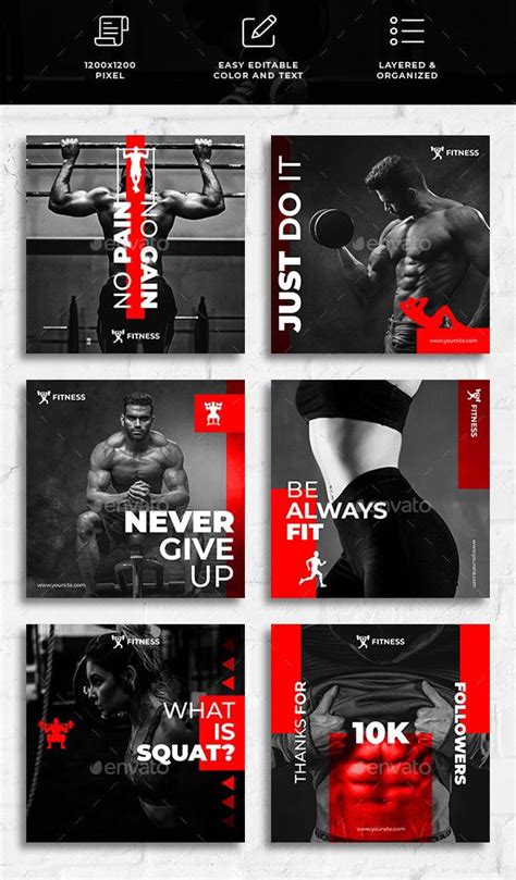 Fitness Gym Instagram Post | Social media ideas design, Instagram marketing, Fitness branding