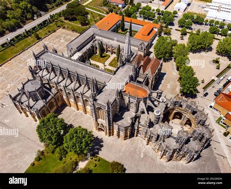 Aerial view of the impressive World Heritage Mosteiro da Batalha ...