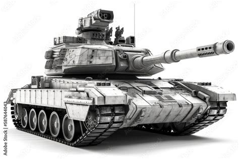 military tank with a rotating turret on top. Generative AI Stock ...